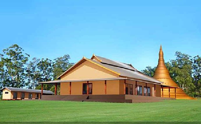 An artist’s impression of the proposed Buddhist retreat at Tullera. An artist’s impression of the proposed Buddhist retreat at Tullera.